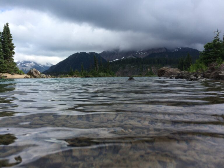 The tranquil surface of Garibaldi Lake